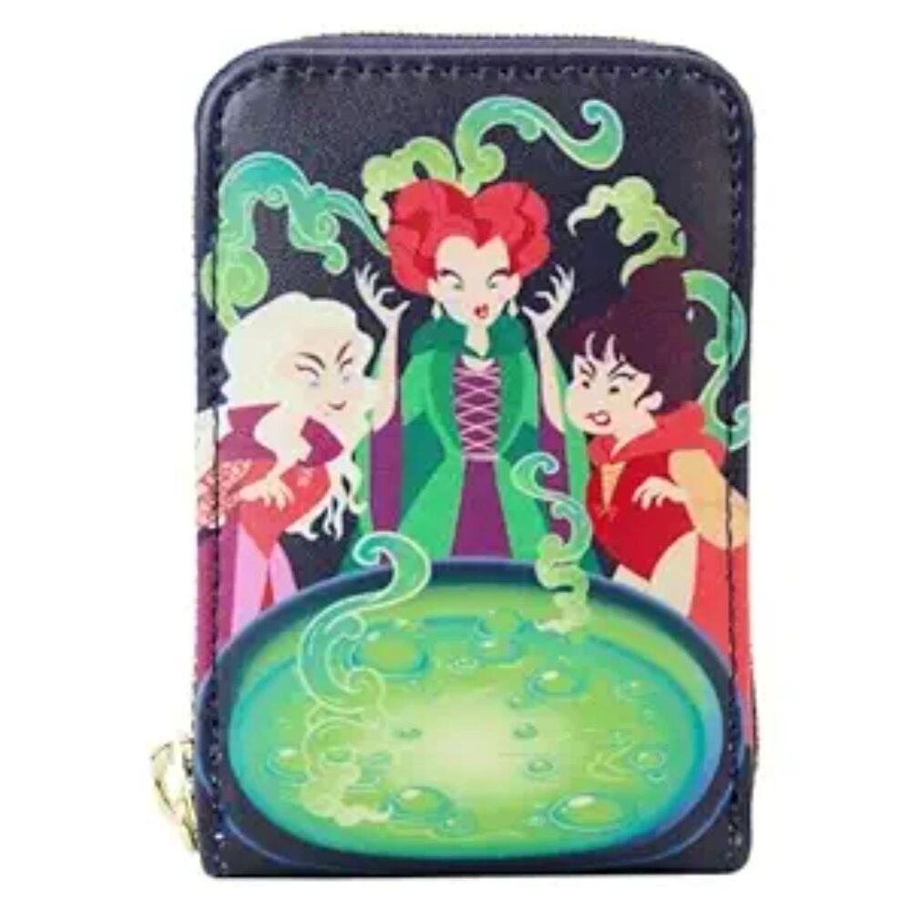 Loungefly Hocus Pocus Sanderson Sisters Cauldron Glow GITD Wallet Zip Card Case
